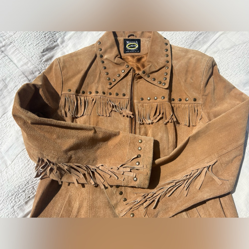 Women’s tan Leather Montana Clothing Co jacket